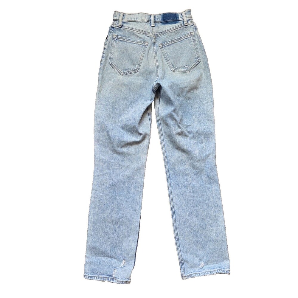 Abercrombie & Fitch Curve Love ’90s Straight Jeans 25 Ultra High Rise Light Wash - Picture 3 of 10
